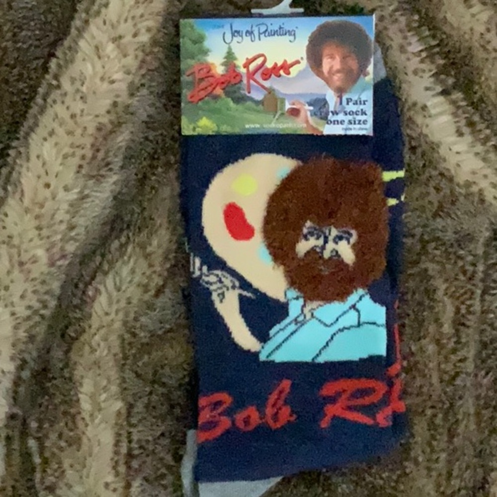 Nwt Unisex Bob Ross crew socks